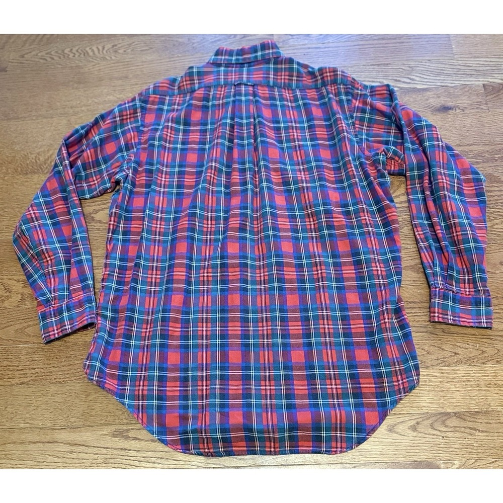 Vintage Men's LL Bean Rangeley Red Plaid Long Sleeve Flannel Shirt Size Large - Picture 3 of 6